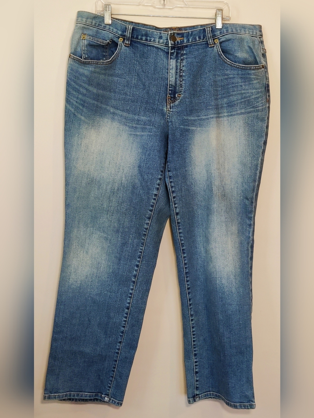Lauren Ralph Lauren Women 18W Blue Denim Jeans High Rise Straight Leg Plus Size